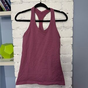 Lululemon Cool Racerback Hype Stripe Moss Rose‎ PTP 15” Women’s